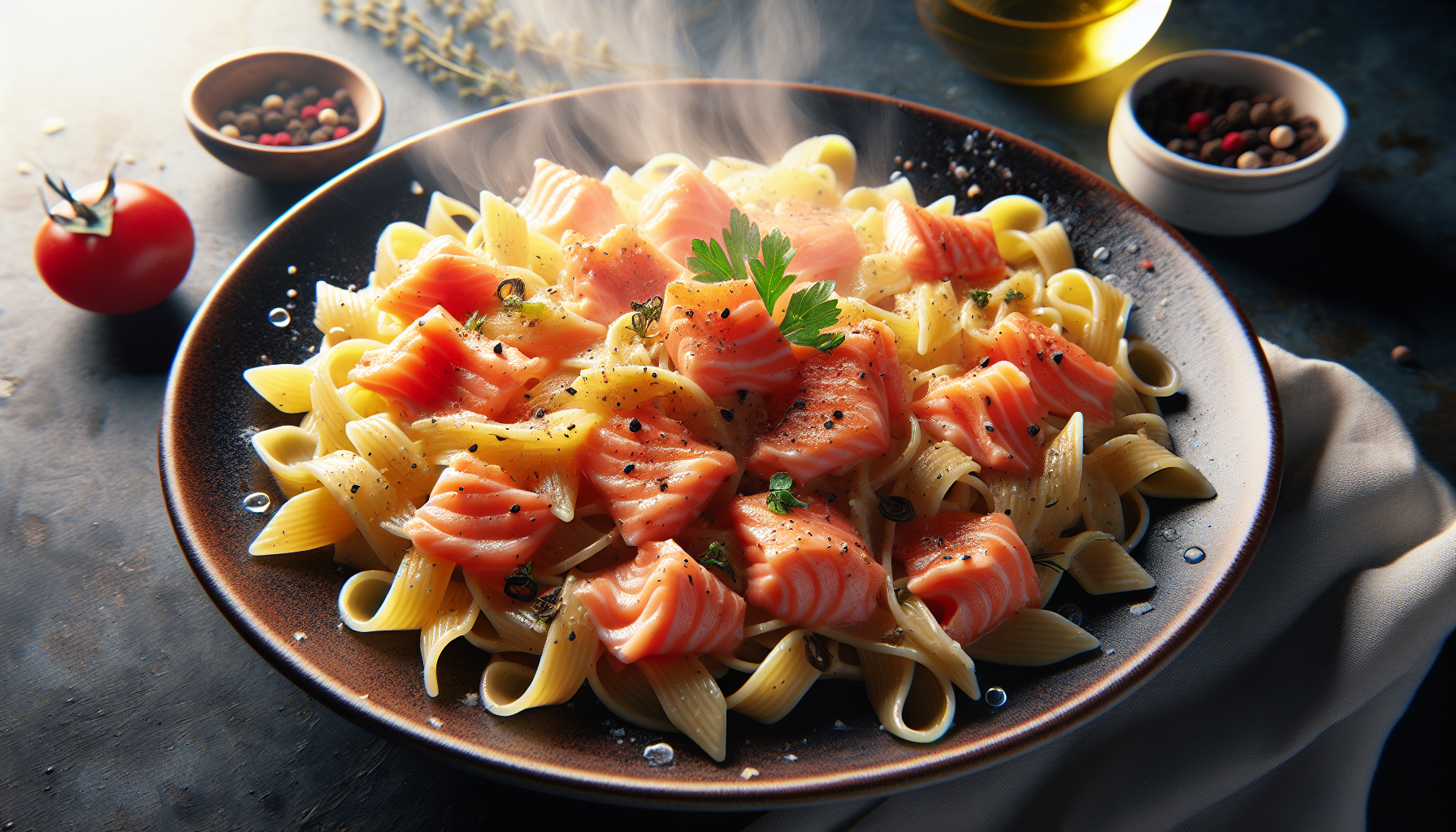 pasta con salmone